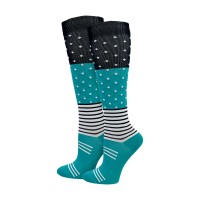 Teal Dots & Stripes Fashion Compression Sock - 92300 XL