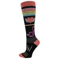 Nursing Work of Heart Fashion Compression Sock - 92307