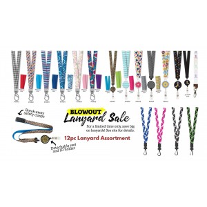 12pc Lanyard Assortment -  94499