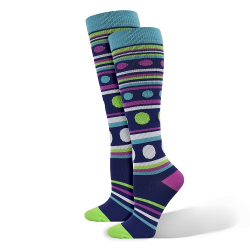Fashion Stripe & Dot Design Compression Sock - Regular ...