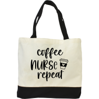 ND "Coffee Scrubs Repeat" Tote Bag"-92286