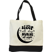 ND "Sleep All Day Nurse All Night" Canvas  Bag - Black - 92270